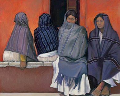 Mexico - Print - Four Women - canvas may be ordered -paper prints available: click to enlarge