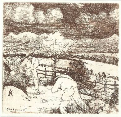 Etching - The Harvest 4"x 4": click to enlarge