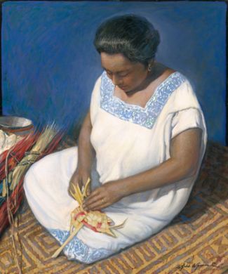 Mexico - Print - Maya Weaving - prints may be ordered, paper print available: click to enlarge