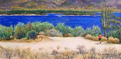 SONORAN DESERT - Path to the Lake 12x24 -  $5500: click to enlarge