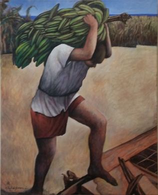 ***Mexico - print - Platanos - 30x24 repainted canvas, framed $1500 now 35% off $975: click to enlarge