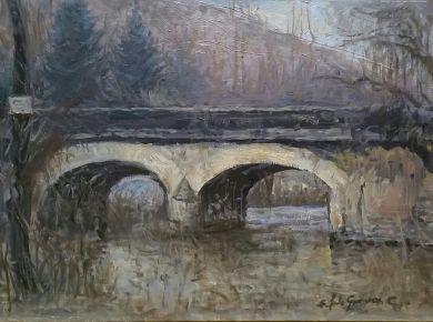 FRANCE - The Bridge 9x12 - $3200: click to enlarge
