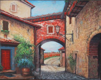 ***Italy - Print - Montefioralle - 30x36 giclee print on canvas,$1050. May be ordered on paper : click to enlarge