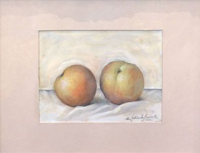 MEXICO - FRUIT AND VEGETABLE series - Two Peaches 11x14 : click to enlarge