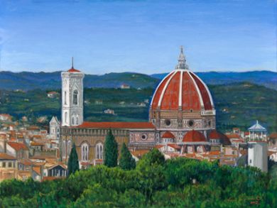 Italy - Print - View of Florence - may be ordered, paper prints available: click to enlarge