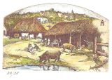 Etching - Ranchito (color) - 2&quot;x 3.5&quot;