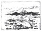 Etching - View of the Desert drypoint 