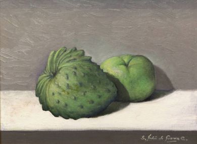 MEXICO - FRUIT AND VEGETABLE series - Guanabana & Zapote  Negro 9x12 : click to enlarge