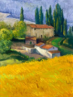 ***Italy - Print - Tuscan Farm  - canvas print 40x30 with gallery wrap edge $1140. paper prints available: click to enlarge